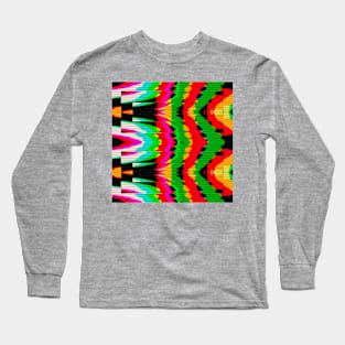 Multicolor Glitch Pattern Long Sleeve T-Shirt